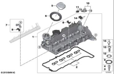 Junta de la tapa de válvulas del modelo antiguo BMW N47 - 11127807017-18