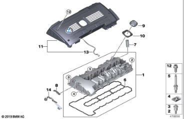 Junta de la tapa de válvulas BMW N54-11127565286-4