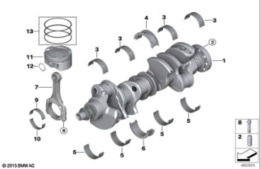 BMW N63B44 - Cojinete principal +25-11217576757