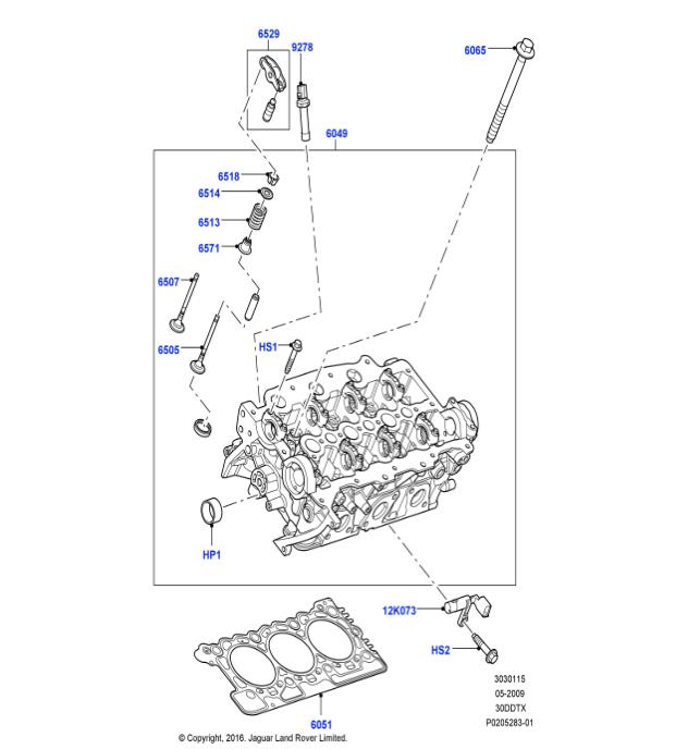 Land Rover 3.0T Diesel 306DT Zylinderkopfdichtung LR013063-2