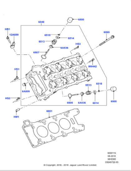 Land Rover 3.0T Benzin 306 PS Zylinderkopfdichtung LR041640-3