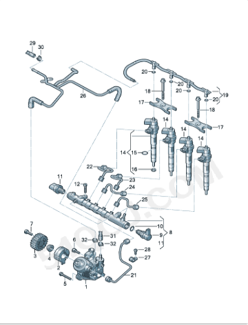 Inyector de combustible diésel Metway 2.0T-03L130277J