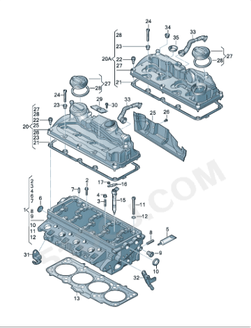 tiguan-xialang-cc-q3-cylinder-head-assembly-03l103265d