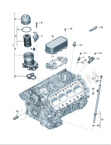 Carcasa del filtro de aceite Touareg New Q73.0T 06M115401K-62
